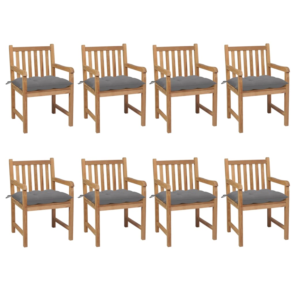 Garden Chairs 2 Pcs With Cushions Solid Teak Wood