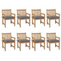 Garden Chairs 2 Pcs With Cushions Solid Teak Wood