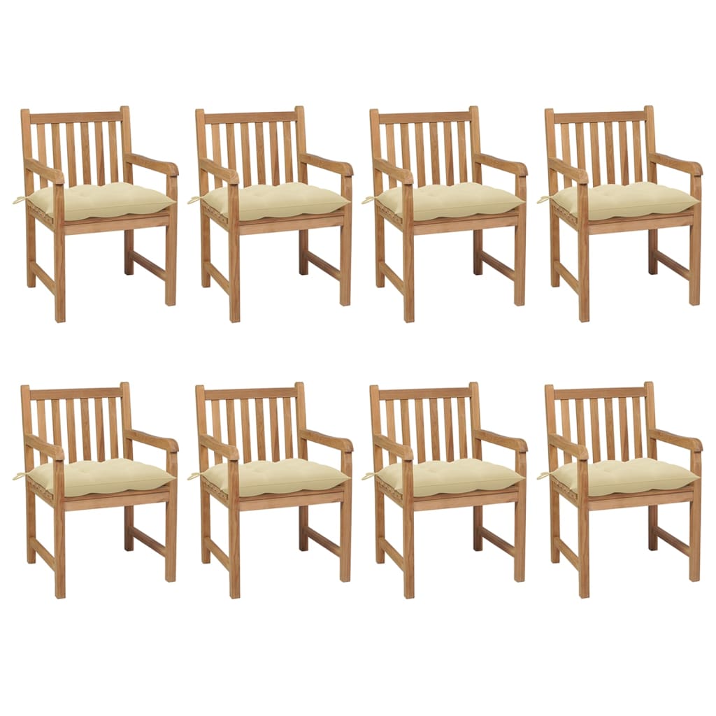 Garden Chairs 2 Pcs With Cushions Solid Teak Wood