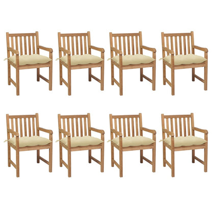 Garden Chairs 2 Pcs With Cushions Solid Teak Wood