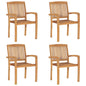 Stacking Garden Chairs 4 Pcs Solid Teak Wood
