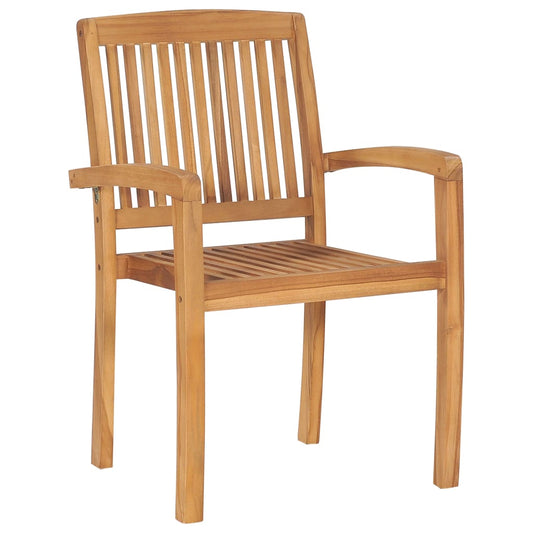 Stacking Garden Chairs 4 Pcs Solid Teak Wood
