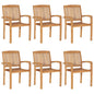 Stacking Garden Chairs 4 Pcs Solid Teak Wood