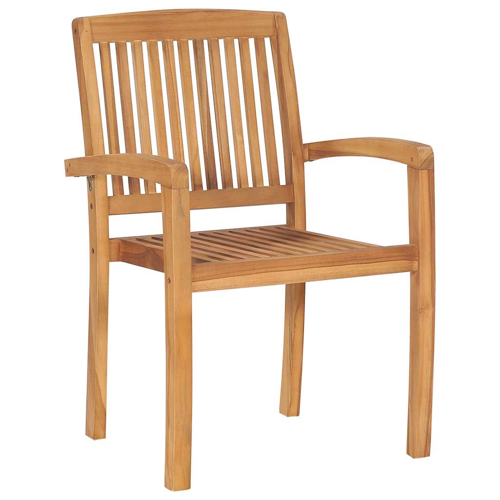 Stacking Garden Chairs With Cushions 4 Pcs Solid Teak Wood