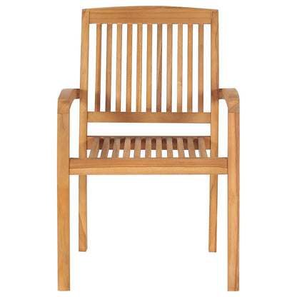 Stacking Garden Chairs With Cushions 4 Pcs Solid Teak Wood