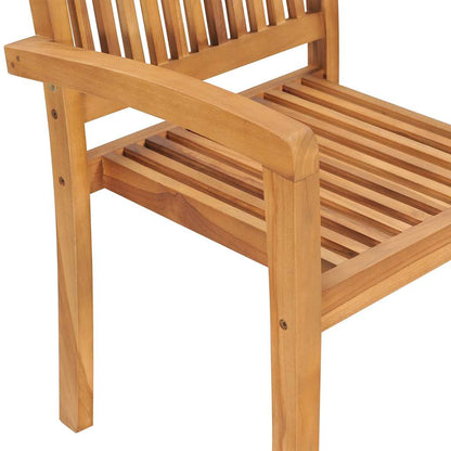Stacking Garden Chairs With Cushions 4 Pcs Solid Teak Wood