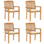 Stacking Garden Chairs With Cushions 4 Pcs Solid Teak Wood