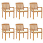 Stacking Garden Chairs With Cushions 4 Pcs Solid Teak Wood