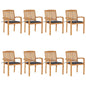 Stacking Garden Chairs With Cushions 4 Pcs Solid Teak Wood