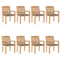 Stacking Garden Chairs With Cushions 4 Pcs Solid Teak Wood