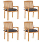 Garden Chairs 2 Pcs With Cushions Solid Teak Wood
