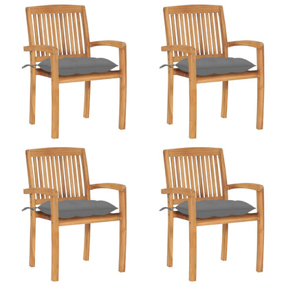 Garden Chairs 2 Pcs With Cushions Solid Teak Wood
