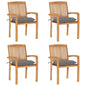 Garden Chairs 2 Pcs With Cushions Solid Teak Wood
