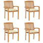 Garden Chairs 2 Pcs With Cushions Solid Teak Wood