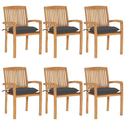 Garden Chairs 2 Pcs With Cushions Solid Teak Wood