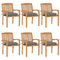 Garden Chairs 2 Pcs With Cushions Solid Teak Wood