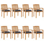 Garden Chairs 2 Pcs With Cushions Solid Teak Wood