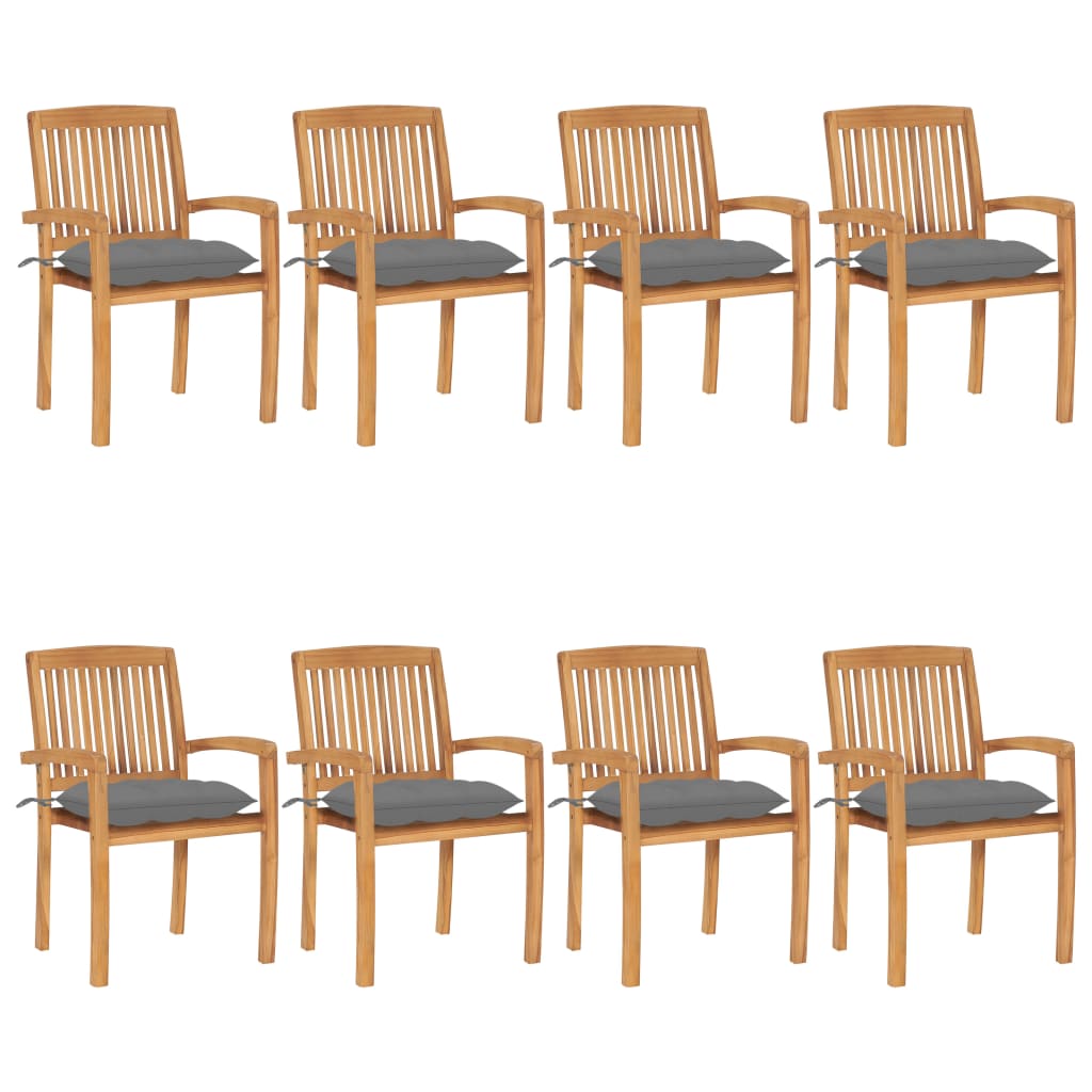 Garden Chairs 2 Pcs With Cushions Solid Teak Wood