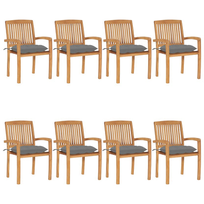 Garden Chairs 2 Pcs With Cushions Solid Teak Wood