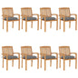 Garden Chairs 2 Pcs With Cushions Solid Teak Wood