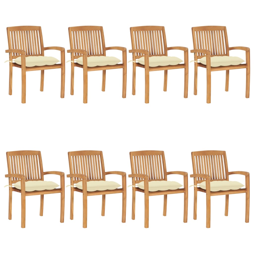 Garden Chairs 2 Pcs With Cushions Solid Teak Wood