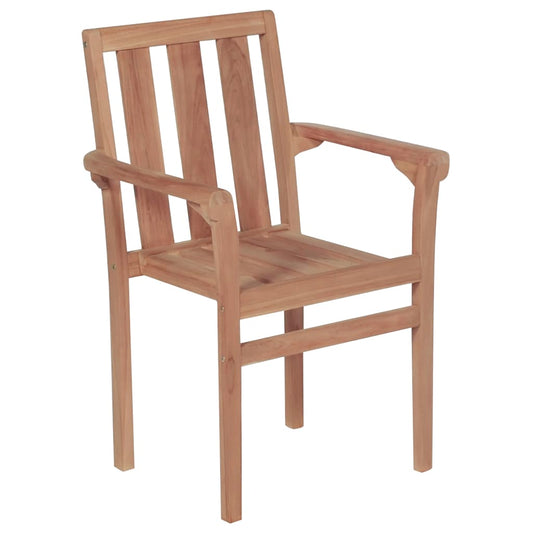 Stackable Garden Chairs 4 Pcs Solid Teak Wood