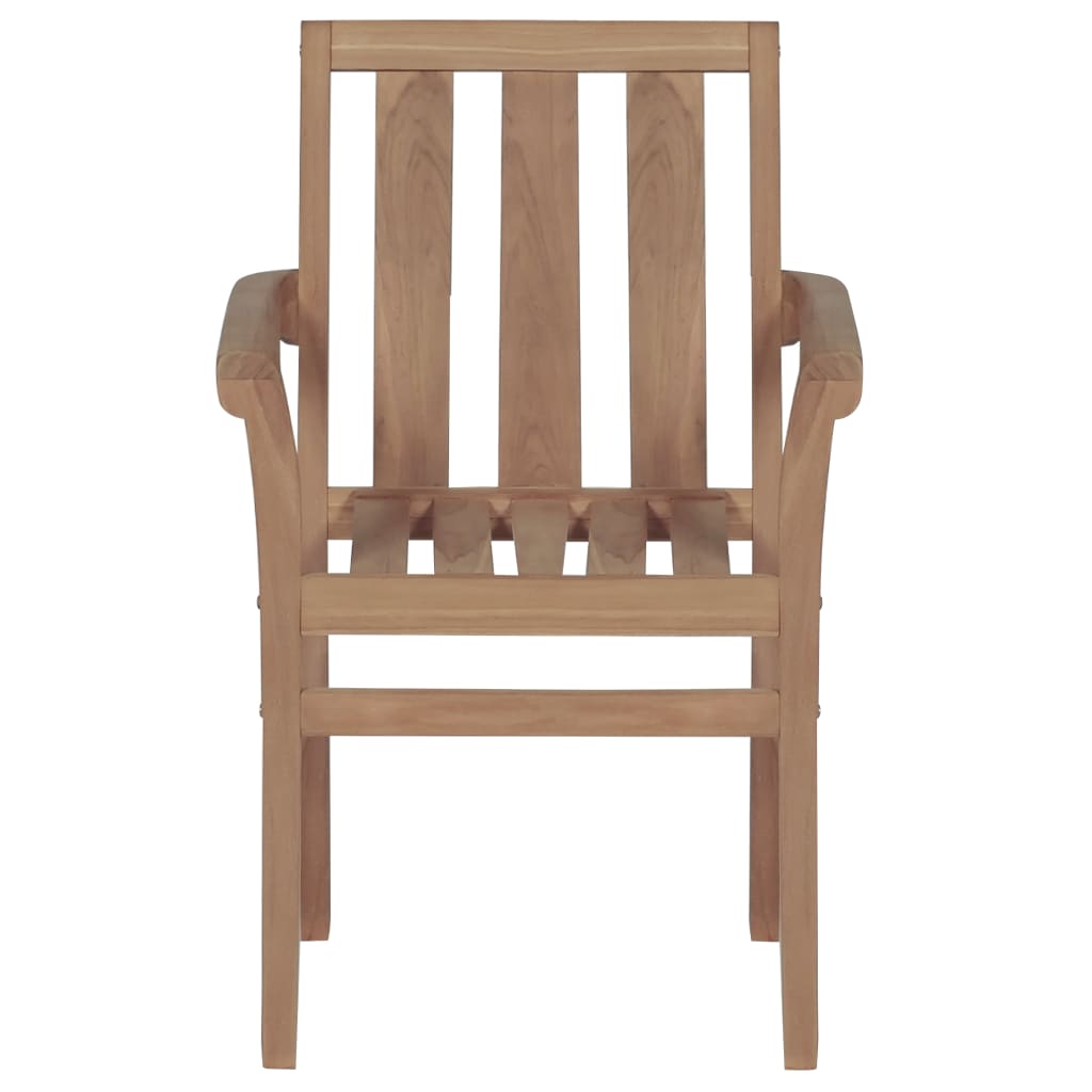 Stackable Garden Chairs 4 Pcs Solid Teak Wood