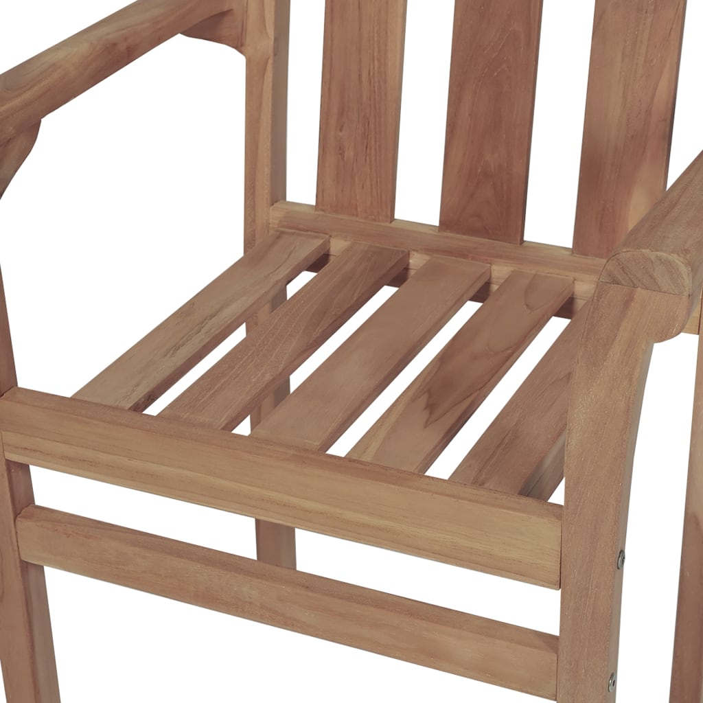 Stackable Garden Chairs 4 Pcs Solid Teak Wood