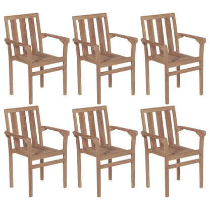 Stackable Garden Chairs 4 Pcs Solid Teak Wood