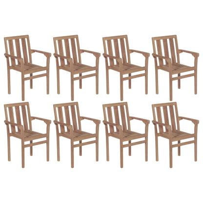 Stackable Garden Chairs 4 Pcs Solid Teak Wood