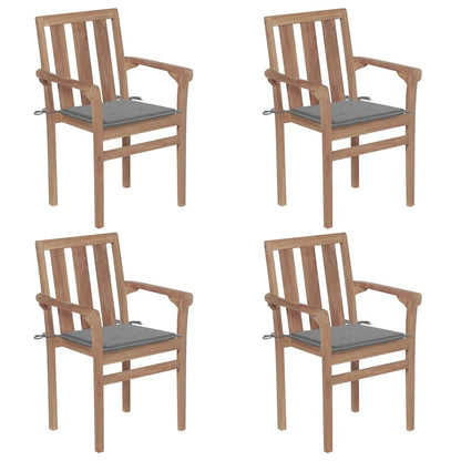 Garden Chairs 2 Pcs With Cushions Solid Teak Wood
