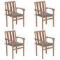Garden Chairs 2 Pcs With Cushions Solid Teak Wood