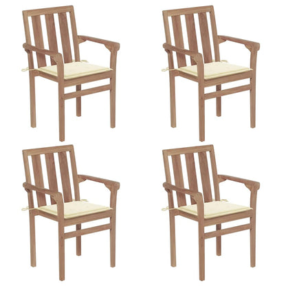 Garden Chairs 2 Pcs With Cushions Solid Teak Wood