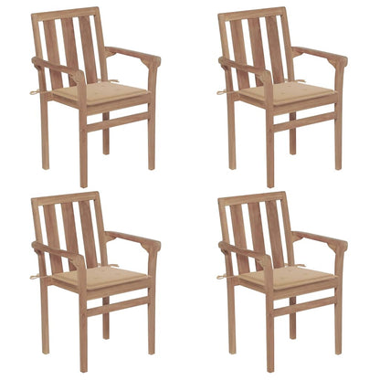 Garden Chairs 2 Pcs With Cushions Solid Teak Wood