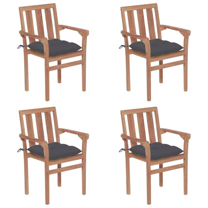 Garden Chairs 2 Pcs With Cushions Solid Teak Wood