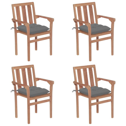 Garden Chairs 2 Pcs With Cushions Solid Teak Wood
