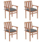 Garden Chairs 2 Pcs With Cushions Solid Teak Wood