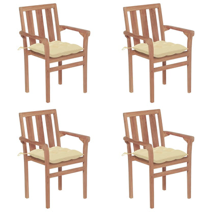 Garden Chairs 2 Pcs With Cushions Solid Teak Wood