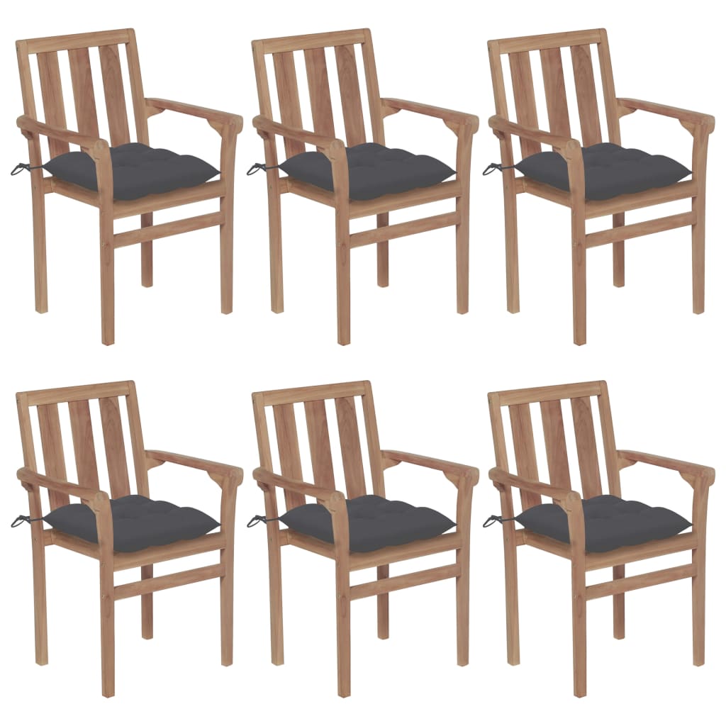 Garden Chairs 2 Pcs With Cushions Solid Teak Wood