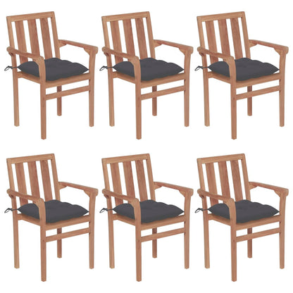 Garden Chairs 2 Pcs With Cushions Solid Teak Wood