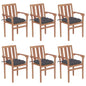 Garden Chairs 2 Pcs With Cushions Solid Teak Wood