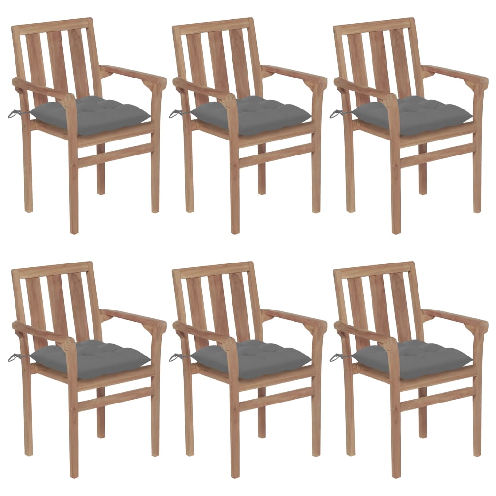 Garden Chairs 2 Pcs With Cushions Solid Teak Wood