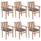 Garden Chairs 2 Pcs With Cushions Solid Teak Wood