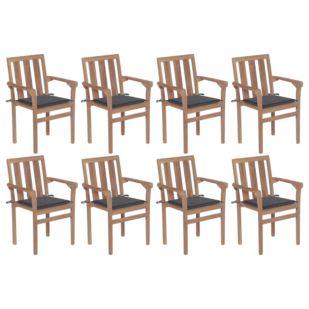 Garden Chairs 2 Pcs With Cushions Solid Teak Wood