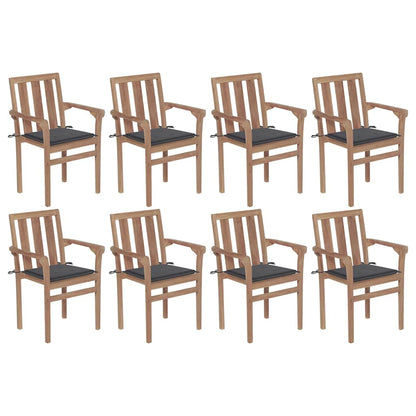 Garden Chairs 2 Pcs With Cushions Solid Teak Wood
