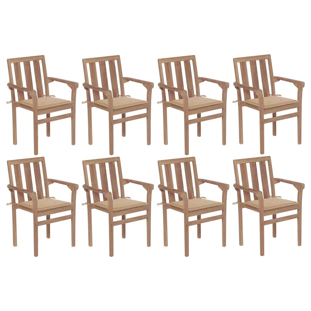 Garden Chairs 2 Pcs With Cushions Solid Teak Wood