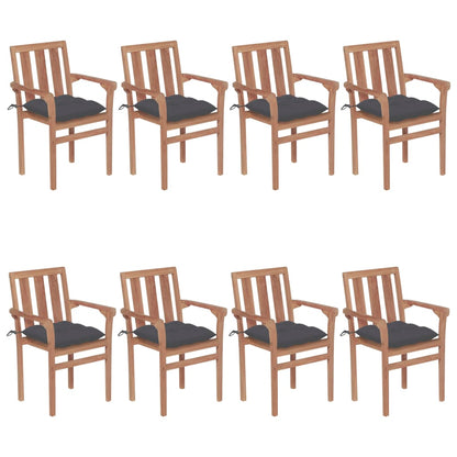 Garden Chairs 2 Pcs With Cushions Solid Teak Wood
