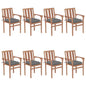 Garden Chairs 2 Pcs With Cushions Solid Teak Wood