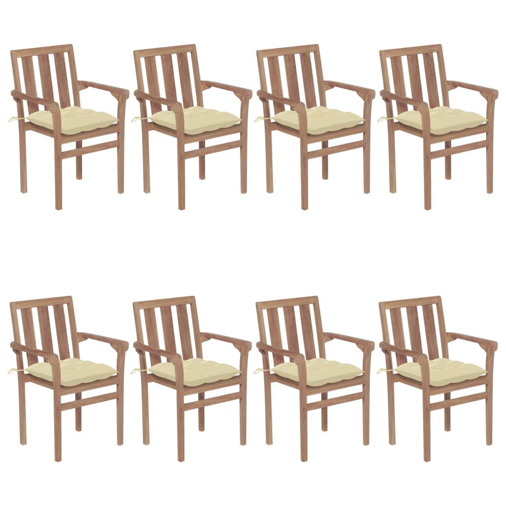 Garden Chairs 2 Pcs With Cushions Solid Teak Wood