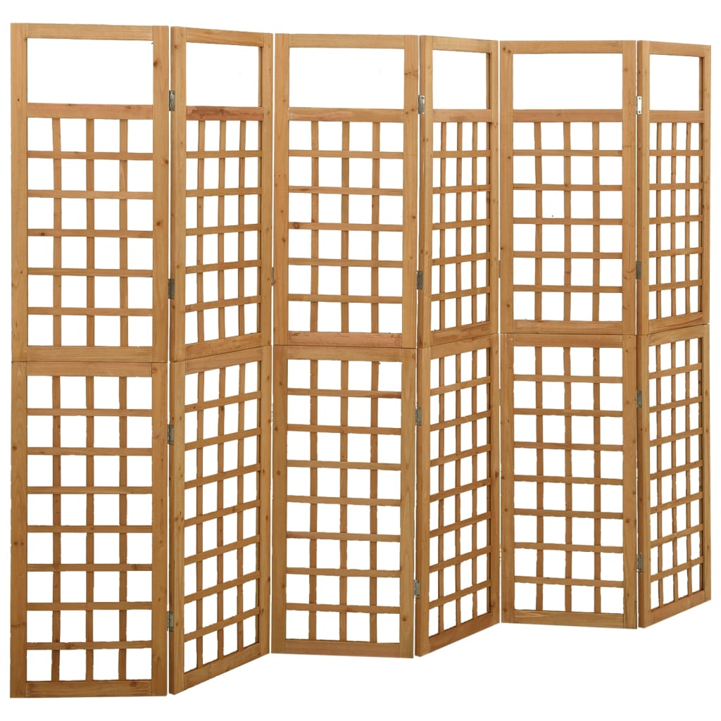 6-Panel Room Divider/Trellis Solid Fir Wood 242.5X180 Cm